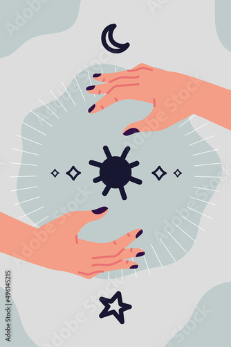 hands mystical and esoteric