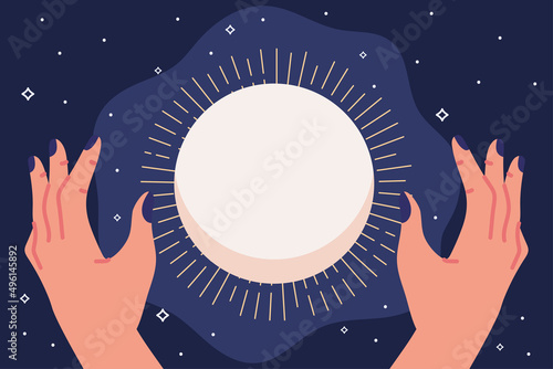 hands and crystal ball