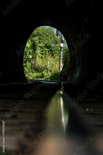Ella, Sri Lanka Railroad tracks and a tunnel along the Ninine Arch Bridge section of the Ella Kandy train connection.