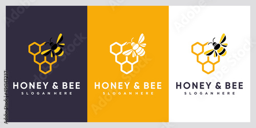 Bee logo design with creative concept