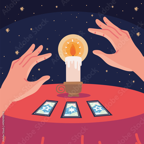 tarot and burning candle