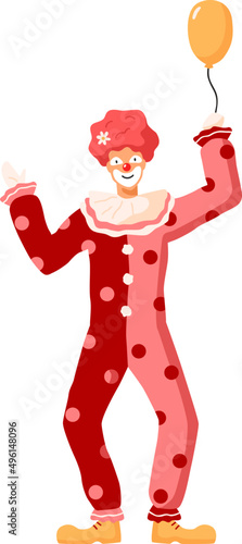 Funny Circus Character Clown Cartoon Illustration