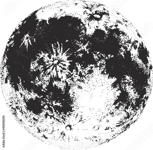Moon Monochrome Hand Drawn Illustration