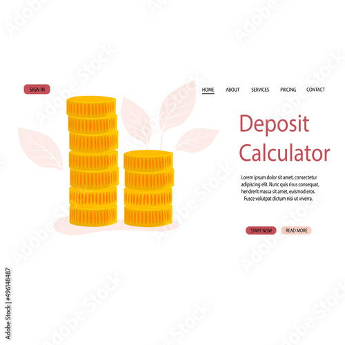 Gold coins stack. The concept of contribution, savings savings. Expenses. Vector stock illustration for banner, power, website.