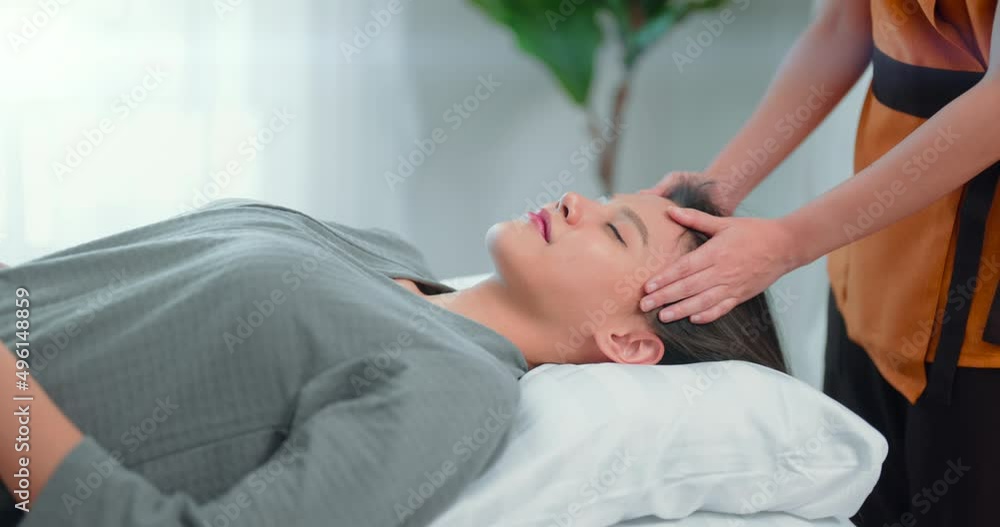 Beautiful woman having an head massage. Beautiful woman having an head massage.