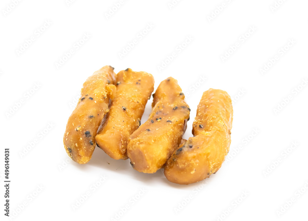 cookies with cinnamon and sugar filling and black cumin on the white background cookies with cinnamon and sugar filling and black cumin on the white background