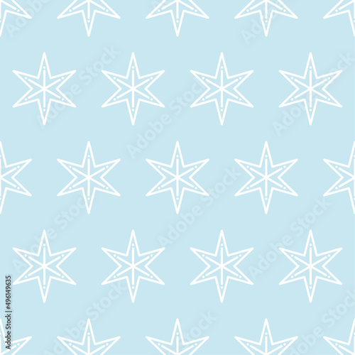 Simple snowflakes vector flat icons. Winter seamless pattern illustration. Freeze water ice