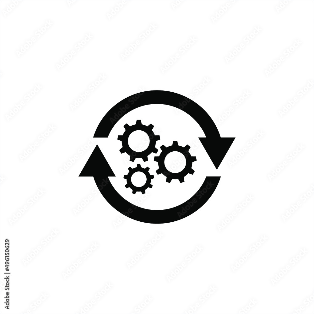 Process icon vector illustration. Process symbol in black for your web ...