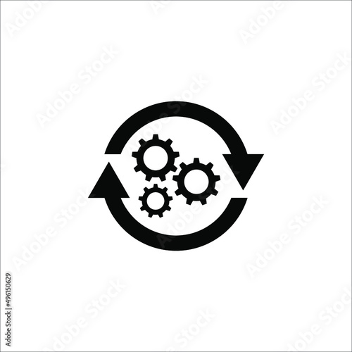 Process icon vector illustration. Process symbol in black for your web site design on white background