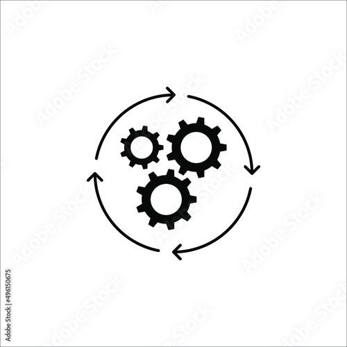 Process icon vector illustration. Process symbol in black for your web site design on white background