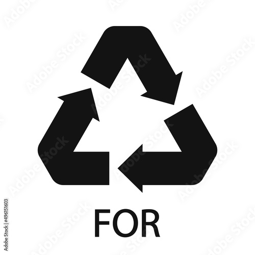 Bio material recycling code 50 FOR. Vector Illustration