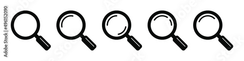 Magnifying glass icon, vector magnifier or loupe sign. Search icon.