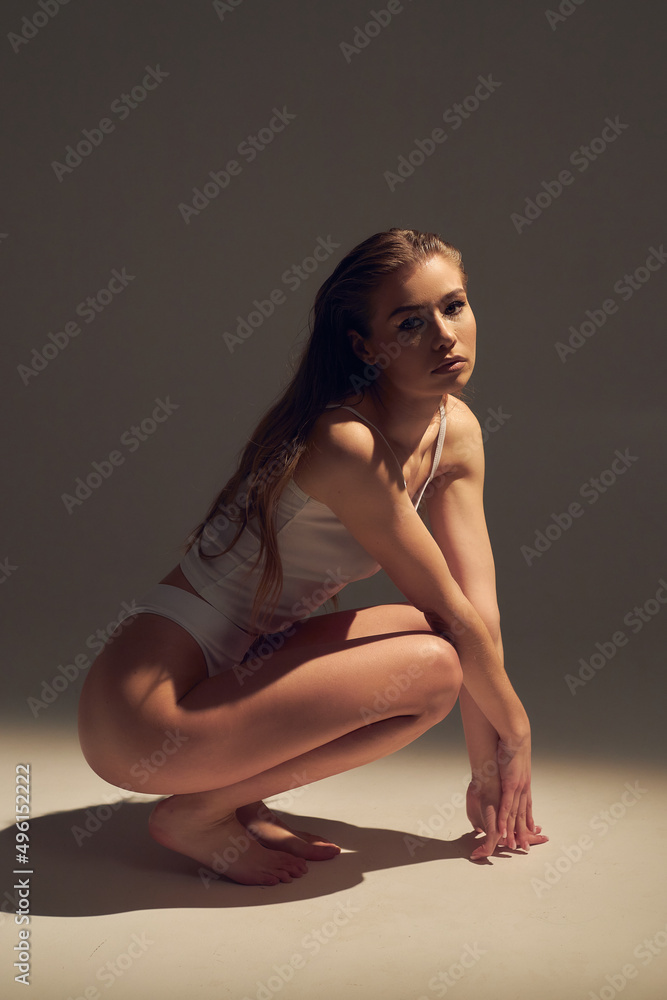 Beautiful slim body of a woman in lingerie Beautiful slim body of a woman in lingerie