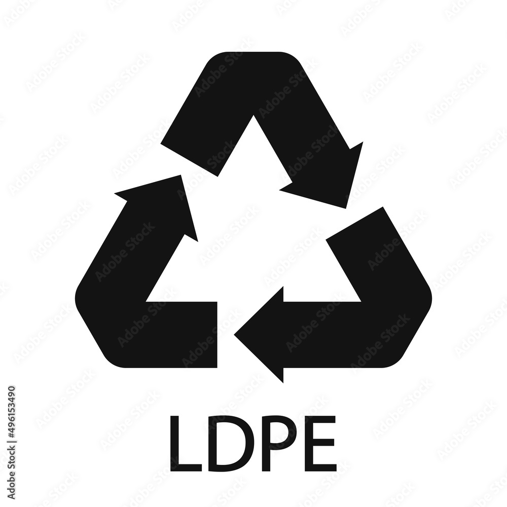 Composites recycling symbol LDPE 90. Vector illustration Composites recycling symbol LDPE 90. Vector illustration