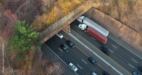 Highway with Overgrown Overpass 4K