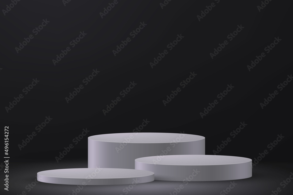 3d realistic podium or pedestal on black background. 3d realistic podium or pedestal on black background.