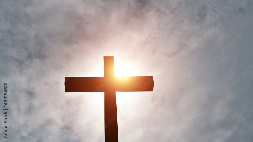 A cross under the dark sky