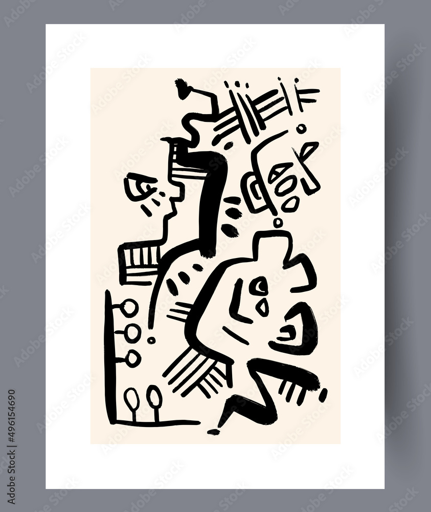 Scandinavian abstract vector print set. Scandinavian abstract vector print set.
