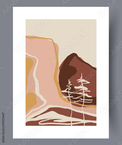 Scandinavian abstract vector print set.