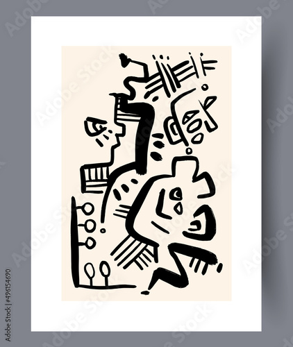 Scandinavian abstract vector print set.