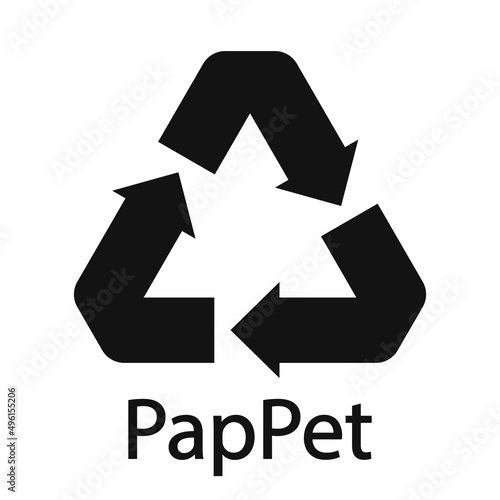 Paper (cardboard). Recycling codes 81 PapPet. Composite materials sign. Vector illustration