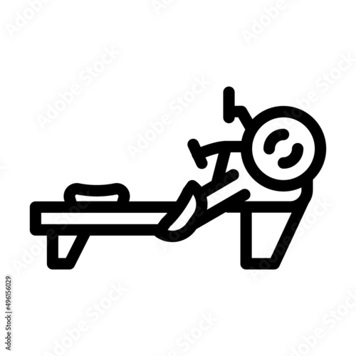 rowing machine line icon vector. rowing machine sign. isolated contour symbol black illustration