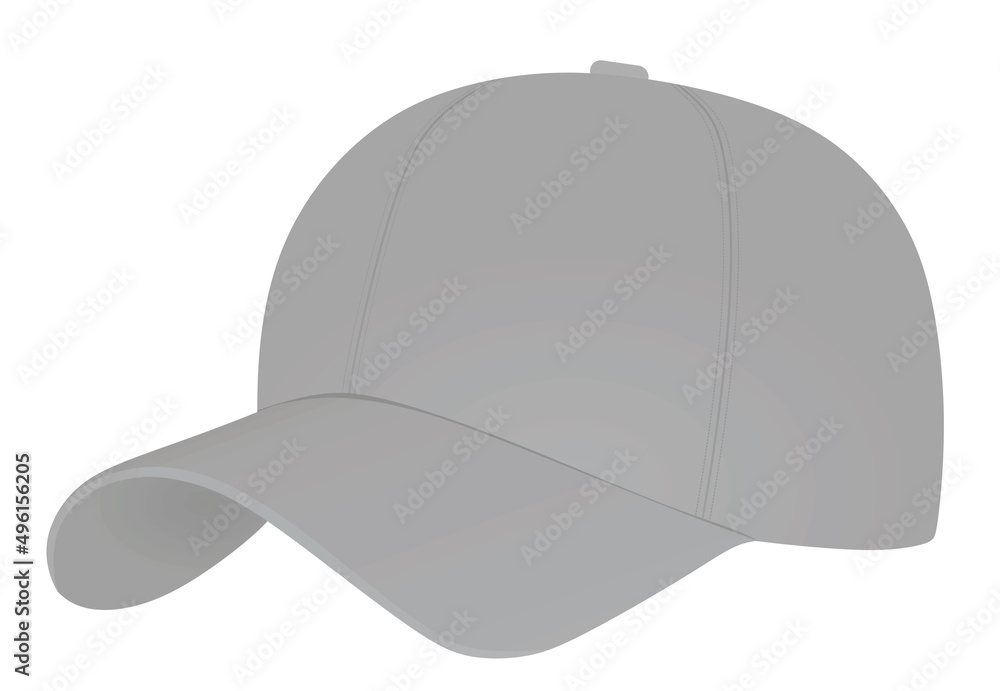 Grey baseball cap. vector illustration Grey baseball cap. vector illustration