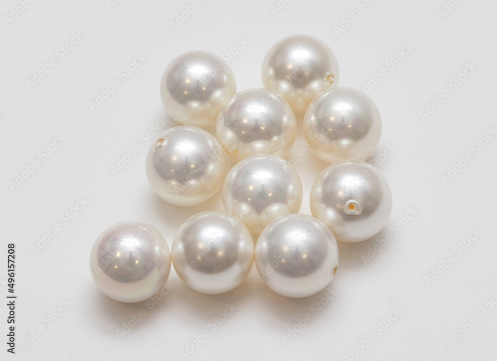 Fototapeta premium White Artificial Pearls