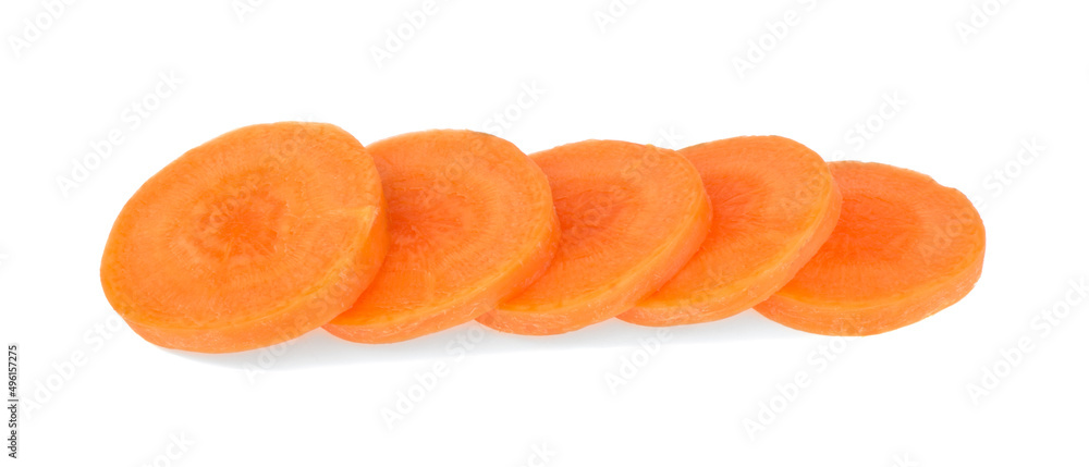 sliced carrot isolated on white background sliced carrot isolated on white background
