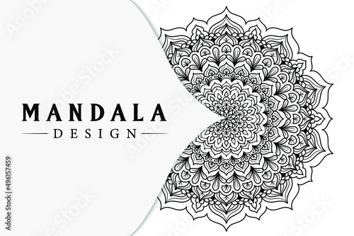 Mandala design for coloring books. Decorative round ornaments. Vintage decorative elements. Oriental pattern, vector illustration.