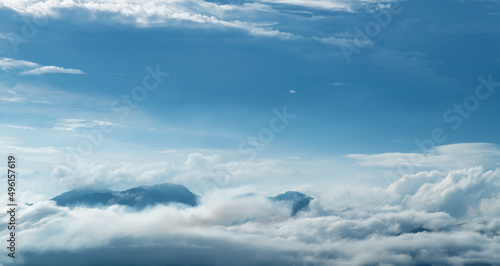 Fototapeta Naklejka Na Ścianę i Meble -  Aerial view of mountains with clouds