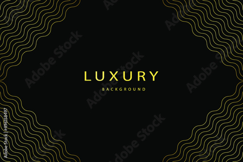 Black and gold luxury background. Vector illustration.