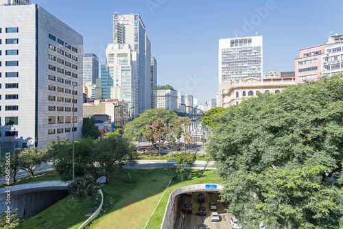 Anhangabau Valley in downtown Sao Paulo