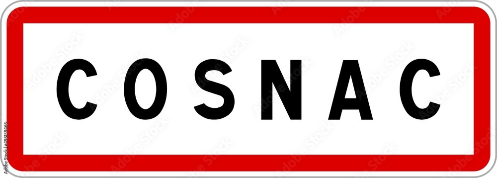 Panneau entrée ville agglomération Cosnac / Town entrance sign Cosnac