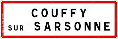 Panneau entrée ville agglomération Couffy-sur-Sarsonne / Town entrance sign Couffy-sur-Sarsonne
