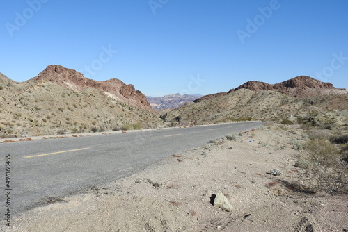 The beautiful desert scenery along State Route 165, Clark County, Searchlight, Nevada.