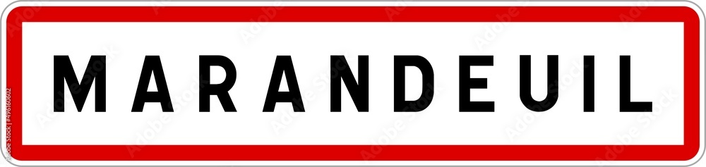 Panneau entrée ville agglomération Marandeuil / Town entrance sign Marandeuil