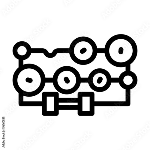 dumbbell sport equipment line icon vector. dumbbell sport equipment sign. isolated contour symbol black illustration