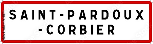 Panneau entrée ville agglomération Saint-Pardoux-Corbier / Town entrance sign Saint-Pardoux-Corbier photo
