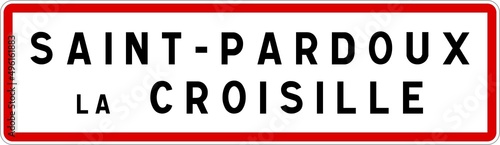 Panneau entrée ville agglomération Saint-Pardoux-la-Croisille / Town entrance sign Saint-Pardoux-la-Croisille
