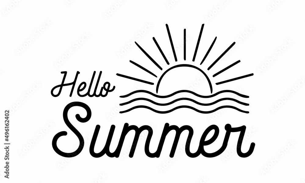 Hello summer SVG Craft Design.