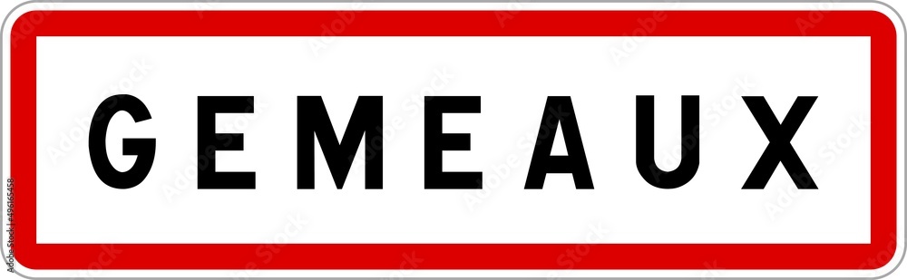 Panneau entrée ville agglomération Gemeaux / Town entrance sign Gemeaux Panneau entrée ville agglomération Gemeaux / Town entrance sign Gemeaux