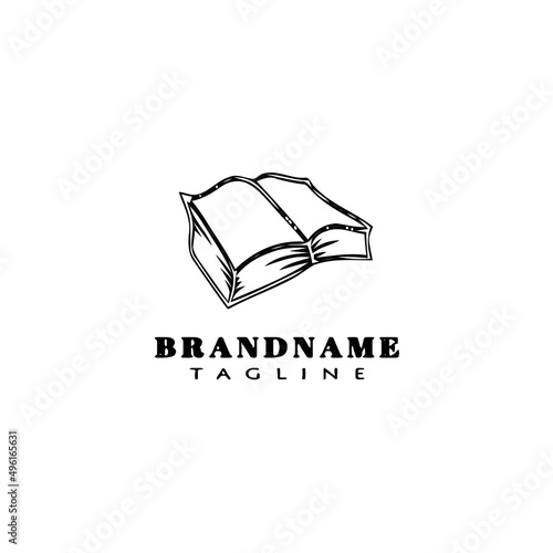 book logo design template icon black isolated vector