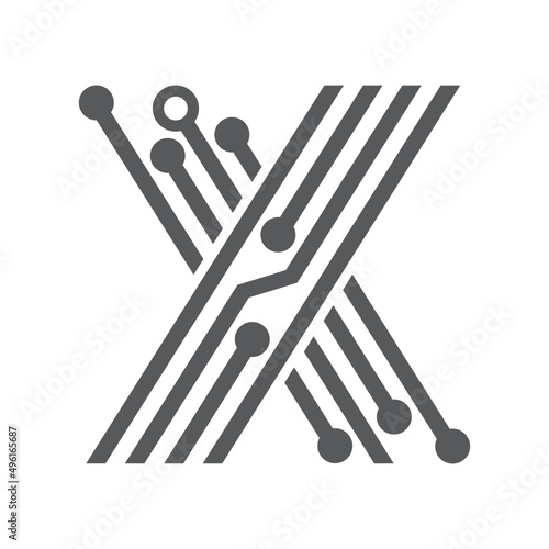 digital letter x