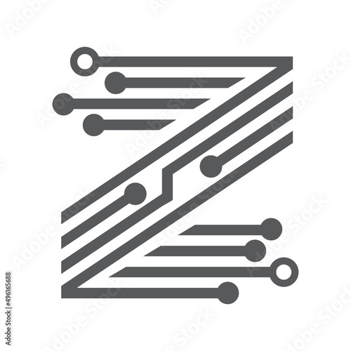 digital letter Z