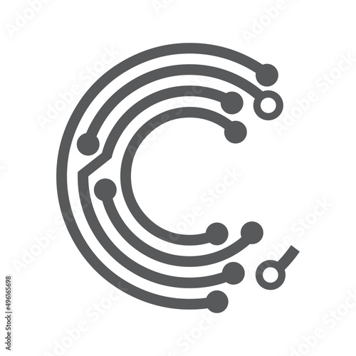 digital letter c