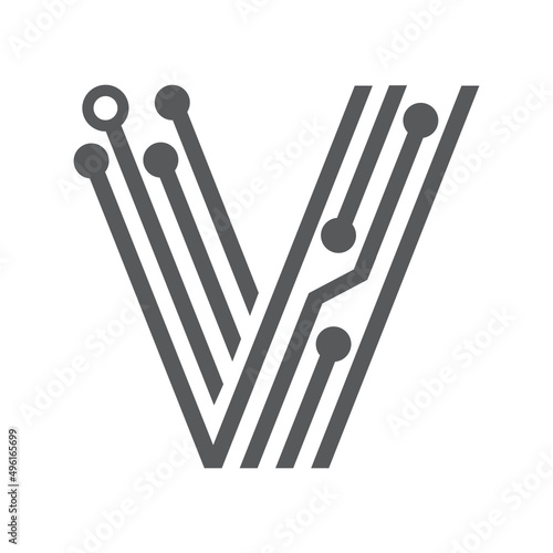 digital letter v