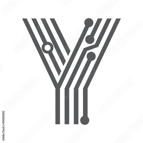 digital letter y