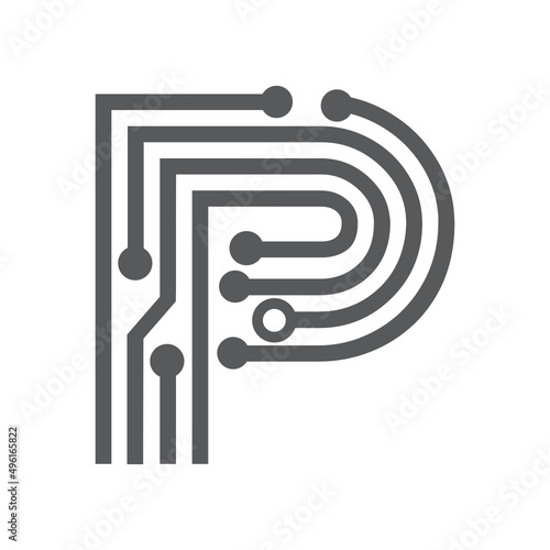 digital letter p