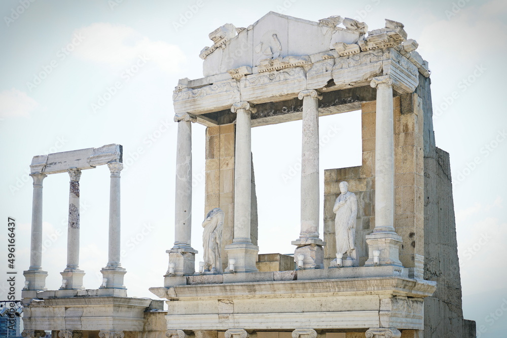 Obraz premium Remainings of Ancient Roman theatre of Philippopolis in Plovdiv, Bulgaria